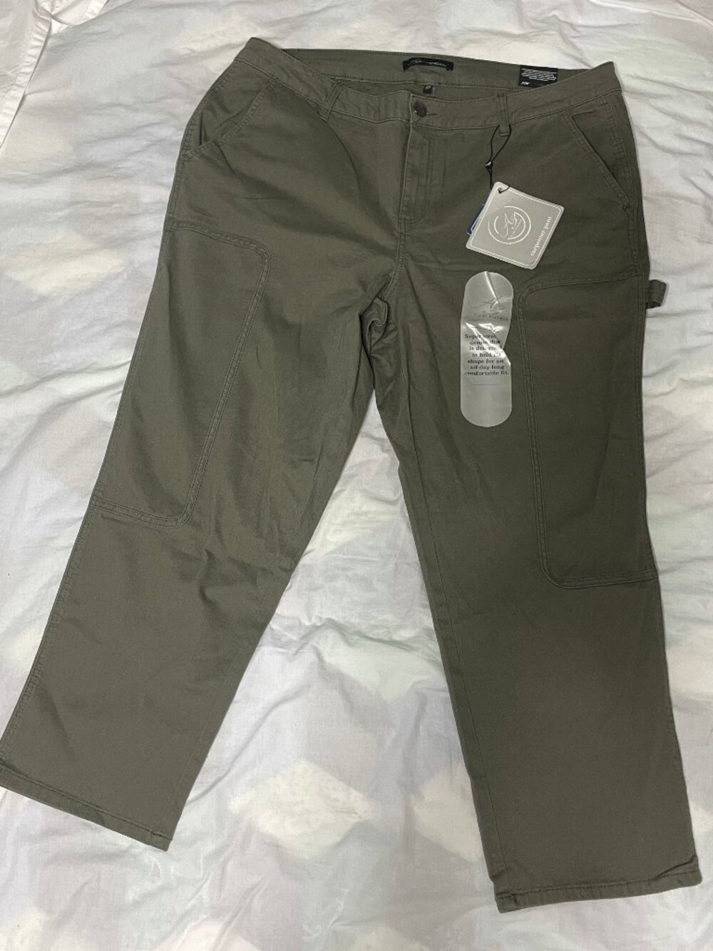NWT Womens Sz 18 A3 Denim Carpenter Pant Stretchy 4 Pocket Moss Forest Green